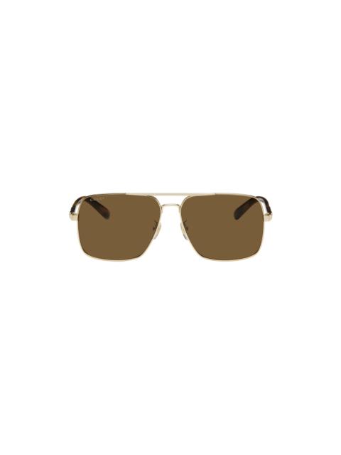 GUCCI Gold Square Sunglasses