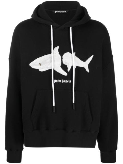 Palm Angels White Shark long-sleeve hoodie