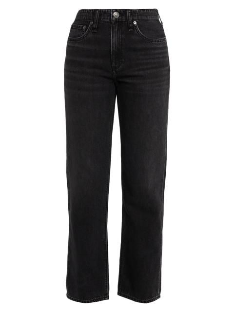 rag & bone Women's Featherweight Dre Mid-Rise Boyfriend Jeans - Jet Black