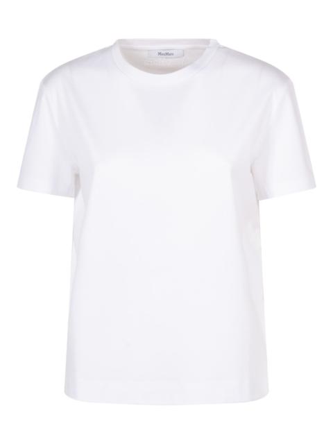 Max Mara COTTON T-SHIRT WITH EMBROIDERED LOGO ON THE BACK