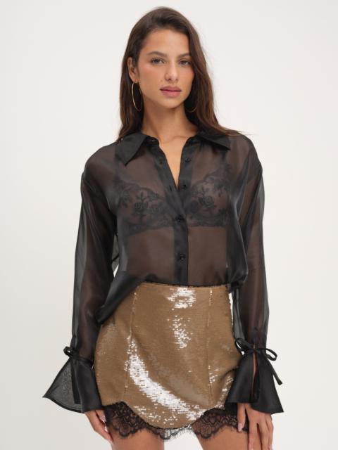 For Love & Lemons Organza Button-Up Blouse