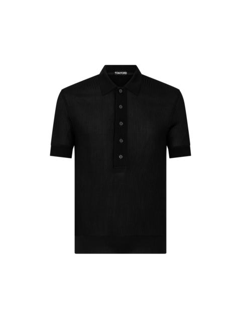 TOM FORD SILK BLEND WIDE RIB POLO