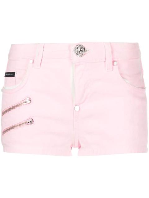 PHILIPP PLEIN Denim Hot Pants Biker shorts