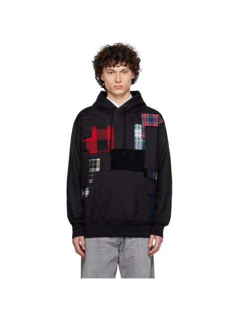 Junya Watanabe MAN Black Patchwork Hoodie
