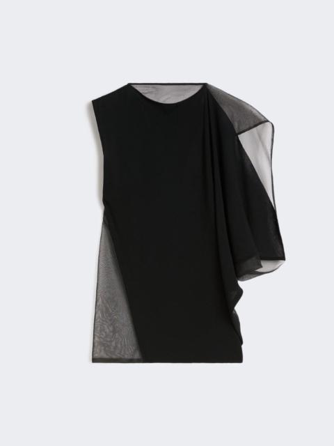 Sportmax Stretch viscose asymmetrical top - black