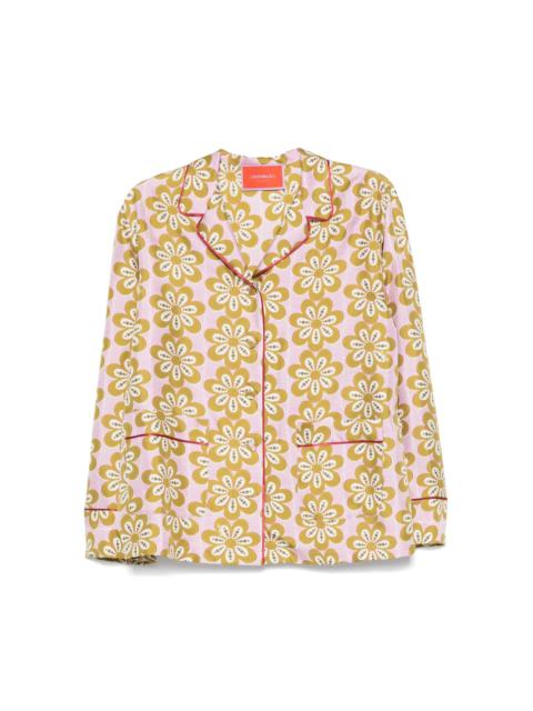 La DoubleJ floral-print piped-trim shirt