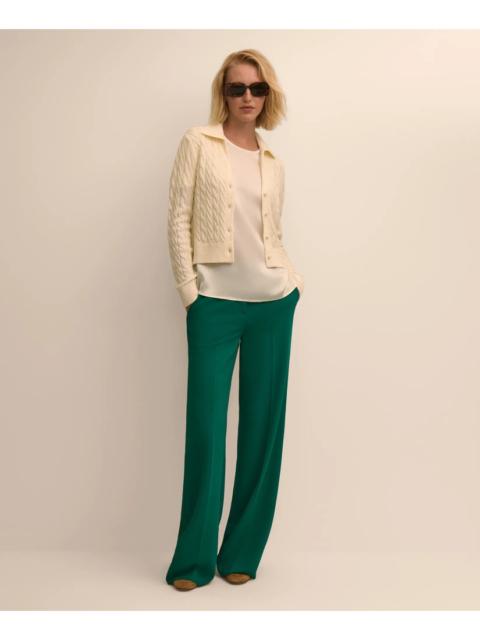 Brooks Brothers Fine Crepe Wide-Leg Pant