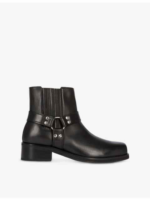 The Kooples Buckle-Embellished Leather Ankle Boots