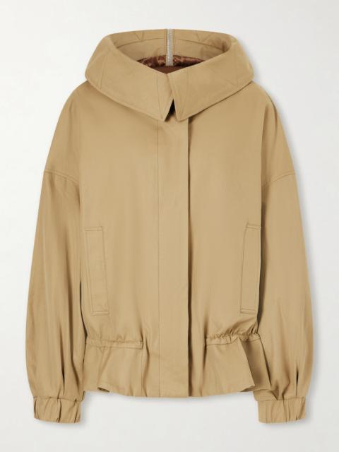 Dries Van Noten Gathered Cotton-twill Hooded Jacket