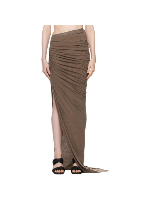 Rick Owens Brown Porterville Edfu Maxi Skirt
