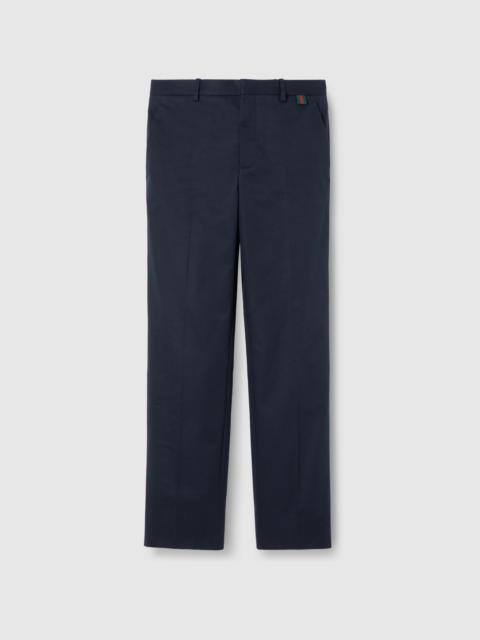 GUCCI Double cotton twill pant with Web
