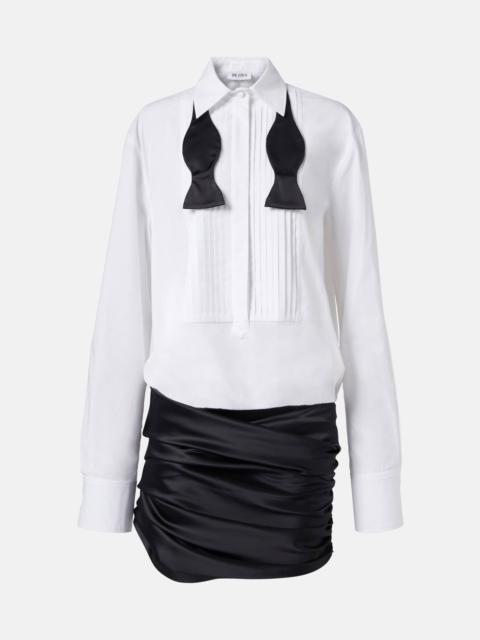 THE ATTICO Poplin and satin minidress