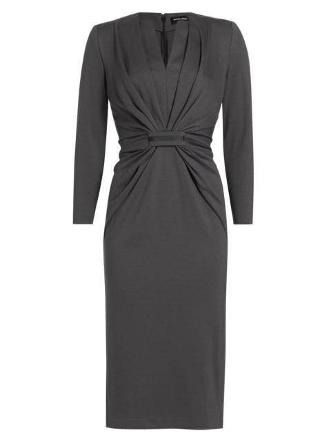 GIORGIO ARMANI Women's Tab Front Jersey Dress - Dark Grey
