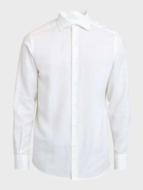 ZEGNA Men's Cotton-Cashmere Cashco Sport Shirt