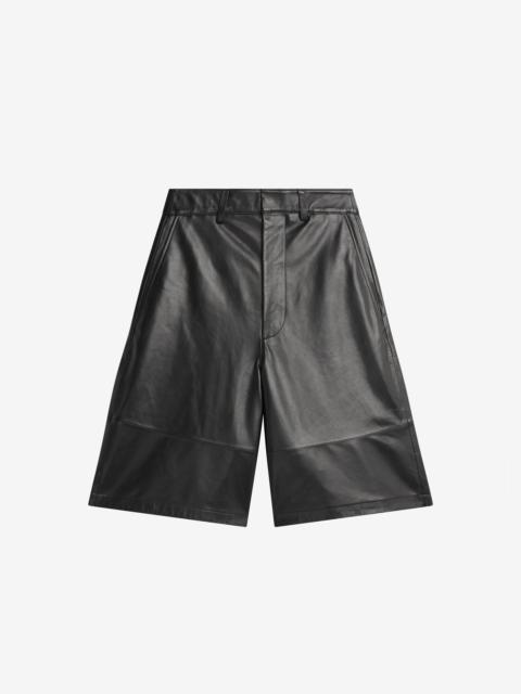 The Frankie Shop Olivia Leather Bermuda Shorts - Black