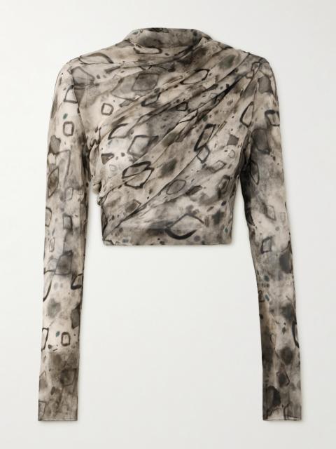cortana Meena Printed Silk-georgette Wrap Jacket