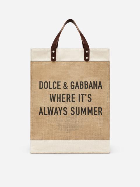 Dolce & Gabbana Printed jute shopper