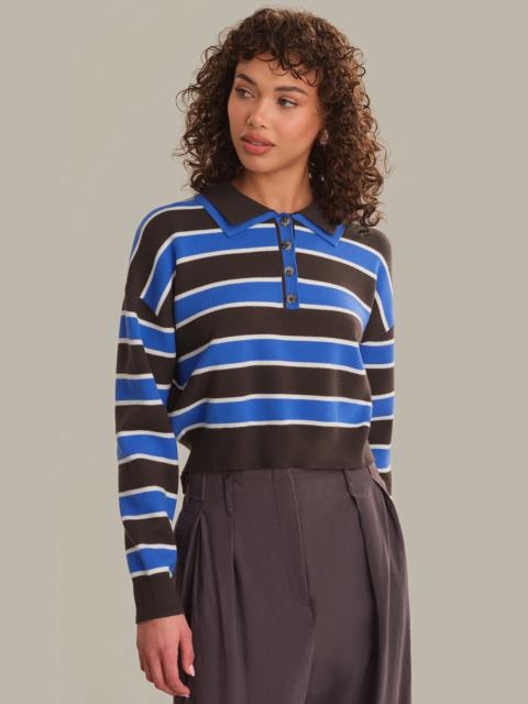 525 america Vera Double Johnny Collar Rugby Stripe Pullover