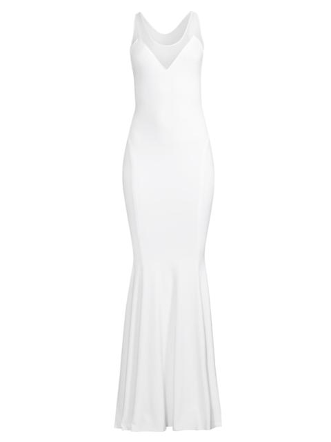 NORMA KAMALI Women's Racerback Fishtail Gown - Snow White