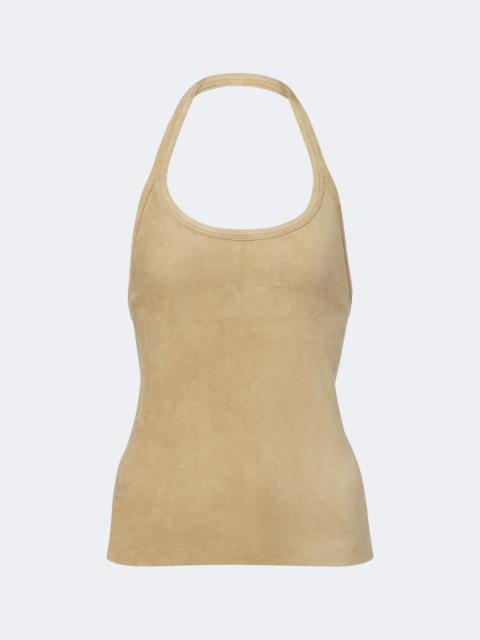 STOULS Cherry halterneck suede top