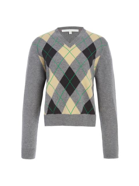 RÙADH The Academy Cashmere Argyle Sweater grey