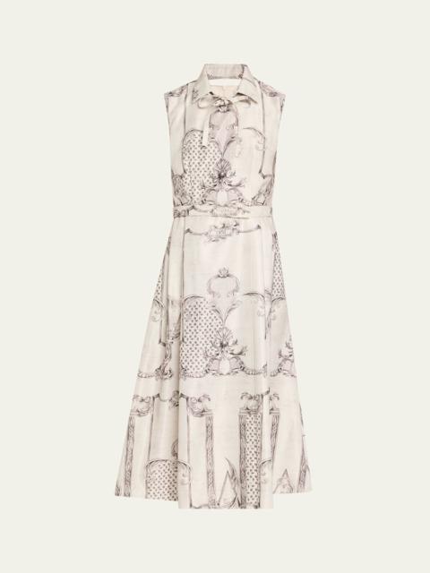 Max Mara Studio Sleeveless Paisley-Print Midi Dress