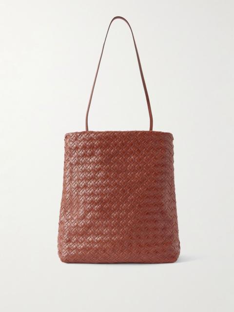 The Row Lilou woven textured-leather shoulder bag Brown