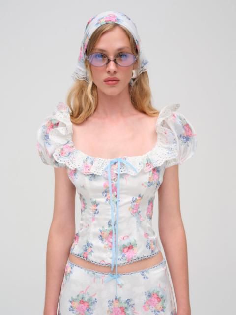 For Love & Lemons Doily Bouquet Short Sleeve Top