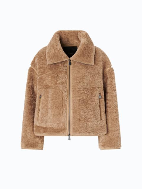 PINKO SHEARLING-EFFECT PEA COAT