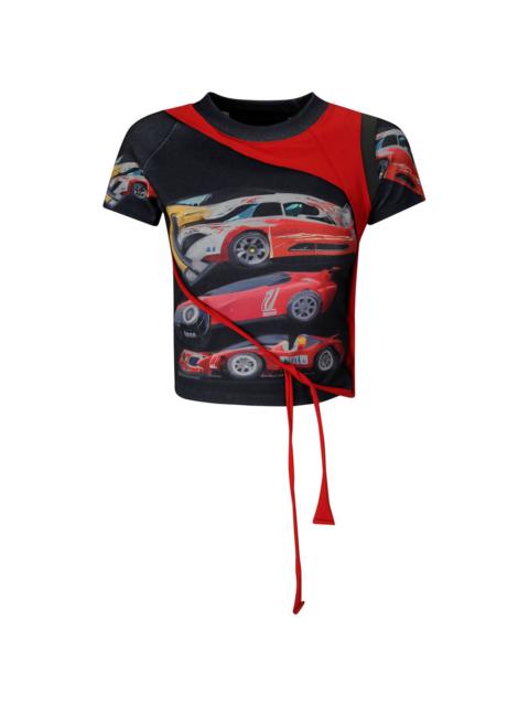 x ADSB car print cropped T-shirt