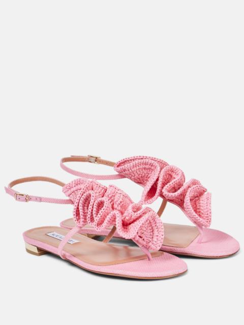 AQUAZZURA Noches Tropicales raffia thong sandals