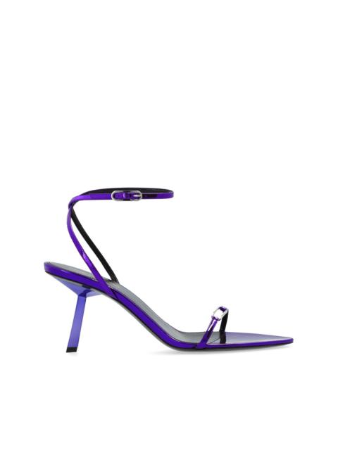 SAINT LAURENT Kitty 75 metallic leather sandals | mytheresa