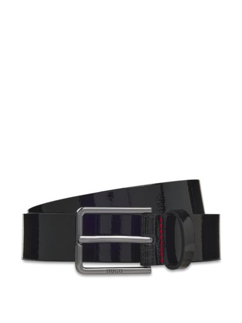 HUGO PATENT-LEATHER BELT FOR BUSINESS OUTFITS