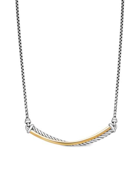 DAVID YURMAN Women's Crossover Bar Necklace in Sterling Silver with 18K Yellow Gold - Silver