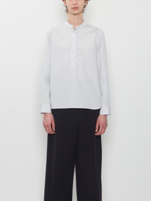 MARGARET HOWELL Cotton Micro Stripe Pull On Collarless Shirt