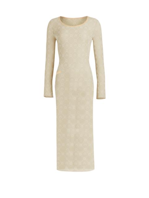 Moonogram Regenerated Flocked Mesh Tunic