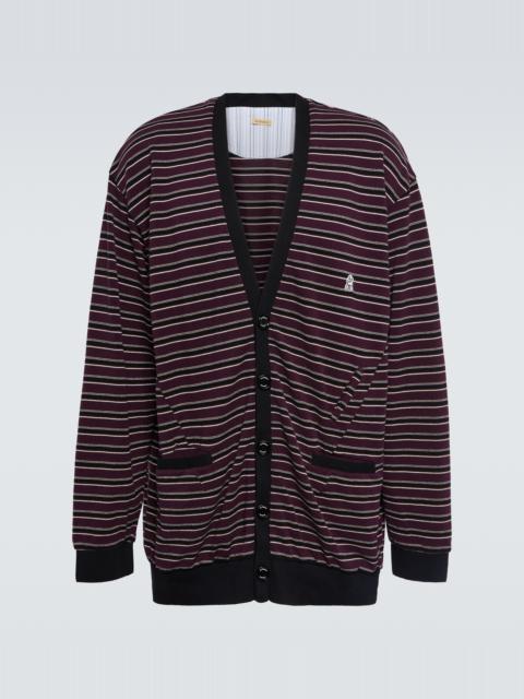 UNDERCOVER striped cotton cardigan