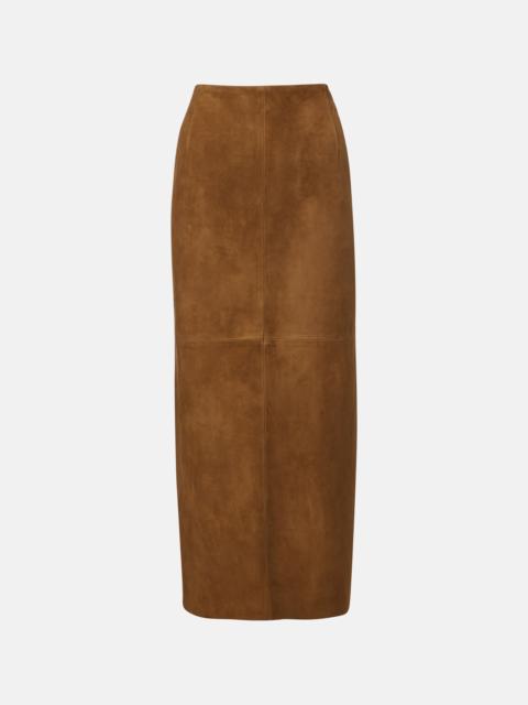 NOUR HAMMOUR Selly suede midi skirt