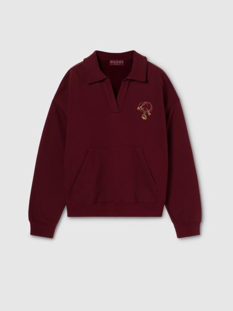 GUCCI Cotton jersey sweatshirt with embroidery