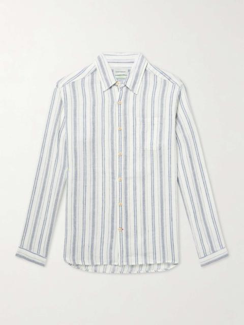 Oliver Spencer New York Special Striped Cotton and Linen-Blend Shirt