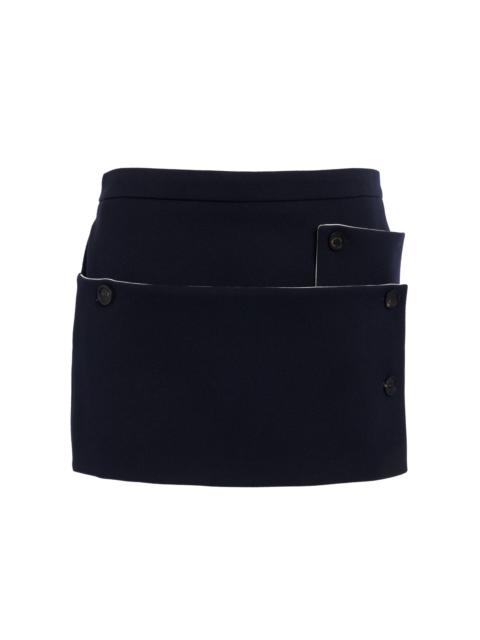 FERRAGAMO Wool Asymmetric Mini Skirt navy