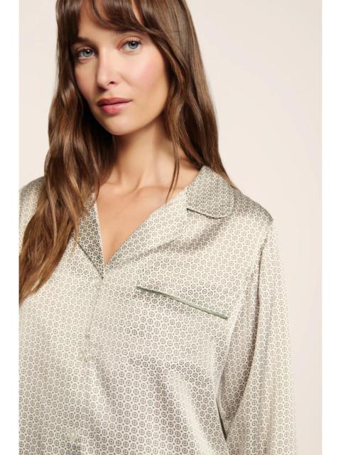 eberjey Inez Washable Silk Printed Long PJ Set
