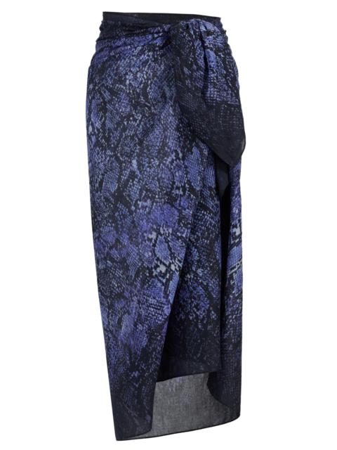 KOBI HALPERIN Women's Bridget Snakeskin-Print Cotton-Silk Pareo - Tide Multi