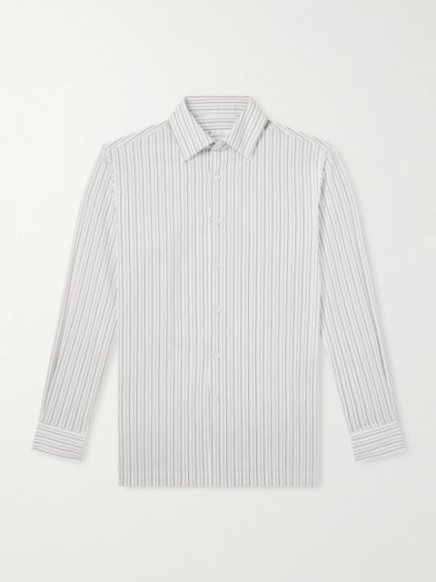 Loro Piana Striped Cotton and Silk-Blend Shirt