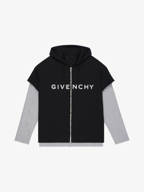 Givenchy GIVENCHY ARCHETYPE CUT & LAYER ZIPPED HOODIE