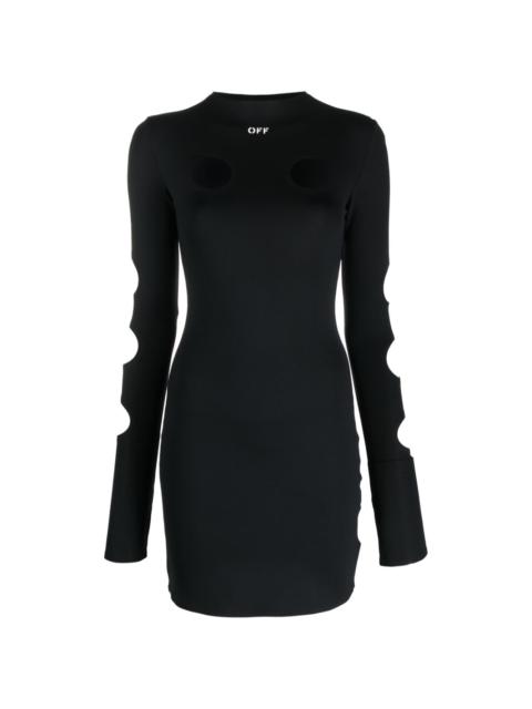 cut-out long-sleeve minidress