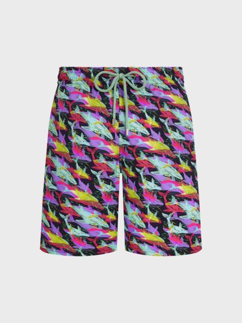 Vilebrequin MEN LONG STRETCH SWIM TRUNKS WHALES OFFSET