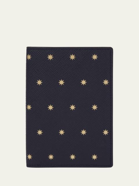 Smythson Navy Stars Passport Cover