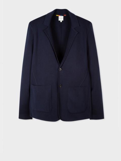 Paul Smith Dark Navy Merino Wool Cardigan Blazer