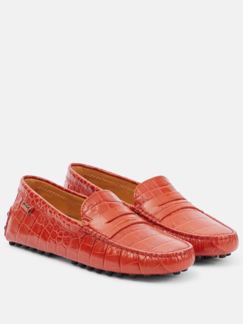Tod's Gommino croc-effect leather loafers